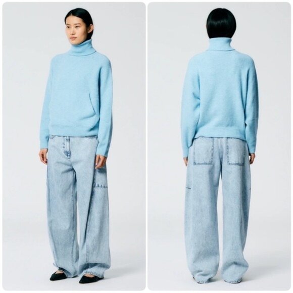 TIBI Sid Jean Womens 27 Regular Iceberg Denim Wash Slouchy Relaxed Barrel Leg - Picture 1 of 10